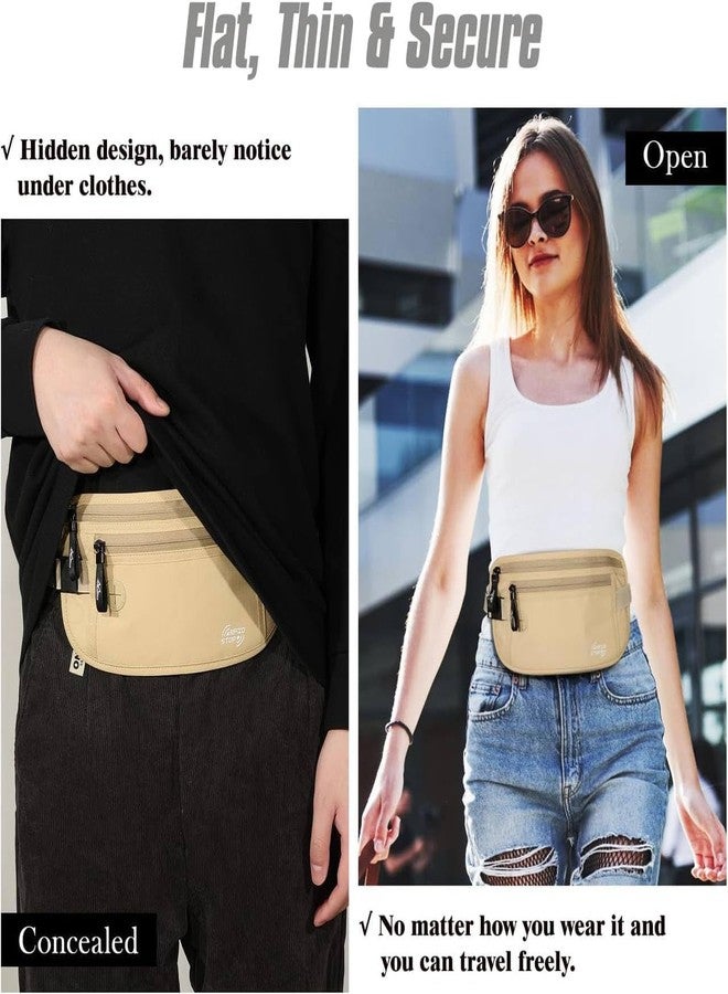 LOCANS Hidden Waist Bag Secure Travel Money Belt Undercover Hidden RFID Blocking Wallet for Men & Women Waist Pouch Purse Travel Accessories Anti-Theft Protection (1 pc) - Image 3
